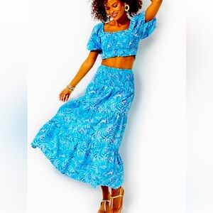 NEVER WORN Lilly Pulitzer Vibrant Blue Maxi Skirt